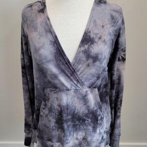 Marika Gray Tie Dye Hooded Top Size Small